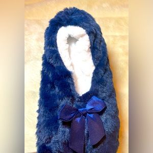 Navy Blue Warm & Cozy Ladies Slippers